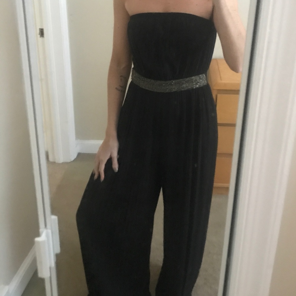 Strapless black jumpsuit